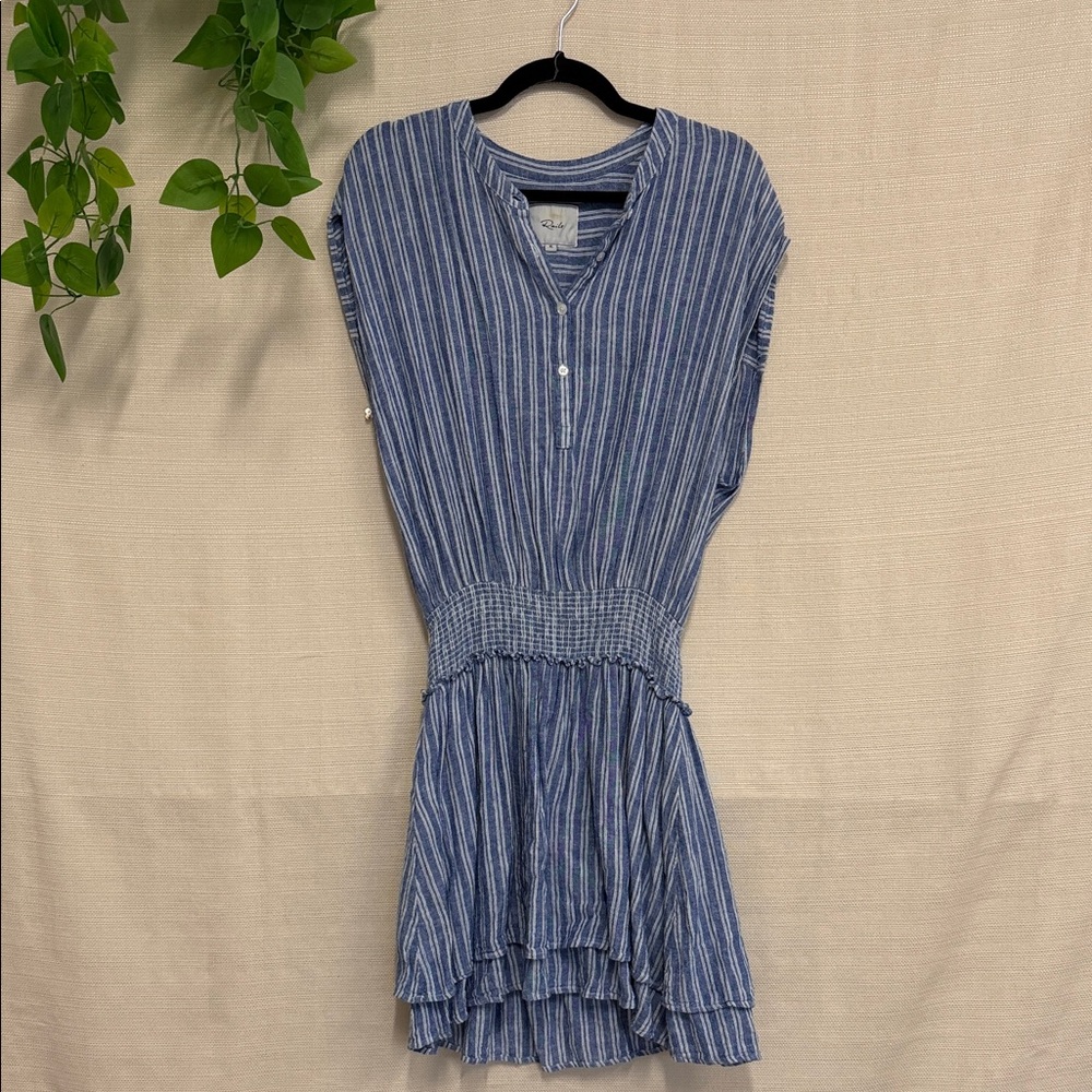 Rails Blue and White Striped Mini Dress